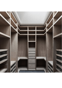 П-образная гардеробная комната в классическом стиле Минусинск