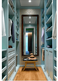 Параллельная гардеробная комната с большим зеркалом Минусинск
